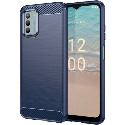 Mobigear Brushed Slim Nokia G42 Hoesje Flexibel TPU Backcover - Blauw