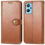 Mobigear Snap Button OPPO A76 Hoesje Bookcase Portemonnee - Bruin