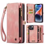 Caseme 008 iPhone 14 Hoesje Uitneembare 2in1 Bookcase Portemonnee - Roze