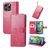 Mobigear Clover iPhone 15 Pro Hoesje Bookcase Portemonnee - Magenta
