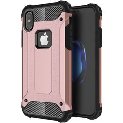 Mobigear Outdoor iPhone X Hoesje Hardcase Backcover Shockproof - Roségoud