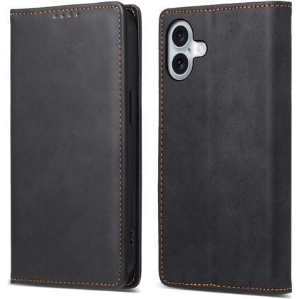Mobigear Wallet iPhone 16 Plus Hoesje Bookcase Portemonnee - Zwart