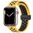 Mobigear Sport Plus Mag Siliconen Apple Watch Bandje Magneetsluiting - 42/41/40/38 mm - Zwart / Geel