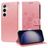 Mobigear Flowers Samsung Galaxy S25 Plus Hoesje Bookcase Portemonnee - Roségoud