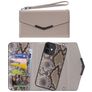 Mobilize Elegant Magnet iPhone 12 Hoesje Uitneembare 2in1 Clutch - Beige Snake