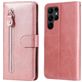 Mobigear Zipper Samsung Galaxy S23 Ultra Hoesje Bookcase Portemonnee - Roségoud