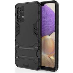 Mobigear Armor Stand Samsung Galaxy A32 4G Hoesje Hardcase Backcover Shockproof met Standaard - Zwart