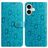Mobigear Flowers iPhone 17 Hoesje Bookcase Portemonnee - Blauw