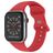 Mobigear Sport Dual Siliconen Apple Watch Bandje Druksluiting - 49/46/45/44 mm - Donkerrood