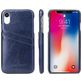 Fierre Shann Premium Card iPhone XR Hoesje Backcover met Pasjeshouder - Blauw