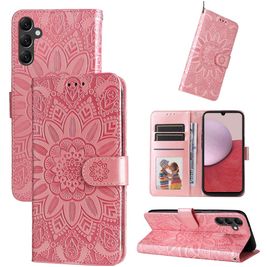 Mobigear Sunflower Samsung Galaxy A14 Hoesje Bookcase Portemonnee - Magenta