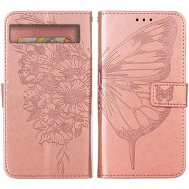 Mobigear Butterfly Google Pixel 7a Hoesje Bookcase Portemonnee - Roségoud
