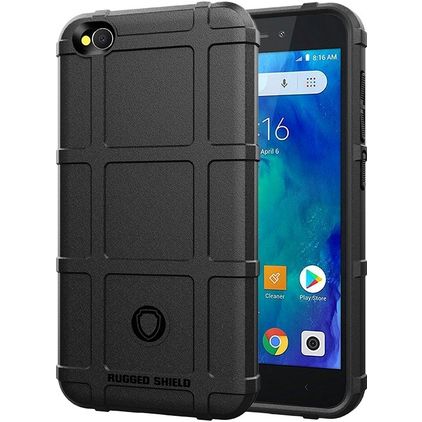 Mobigear Rugged Shield Xiaomi Redmi Go Hoesje Flexibel TPU Backcover Shockproof - Blauw