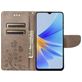 Mobigear Flowers OPPO A17 Hoesje Bookcase Portemonnee - Grijs