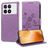 Mobigear Flowers POCO X6 Pro Hoesje Bookcase Portemonnee - Paars