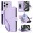Mobigear Wallet iPhone 15 Pro Hoesje Bookcase Portemonnee - Paars