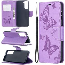 Mobigear Butterfly Samsung Galaxy S21 Hoesje Bookcase Portemonnee - Paars