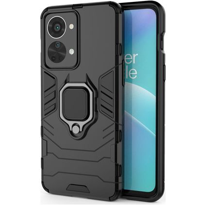 Mobigear Armor Ring OnePlus Nord 2T 5G Hoesje Hardcase Backcover Shockproof met Ringhouder - Zwart