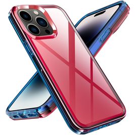 Mobigear Crystal iPhone 14 Pro Max Hoesje Hardcase Backcover - Transparant / Rood