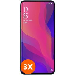 Mobigear Premium OPPO Find X Glazen Screenprotector - Case Friendly - Zwart (3-Pack)