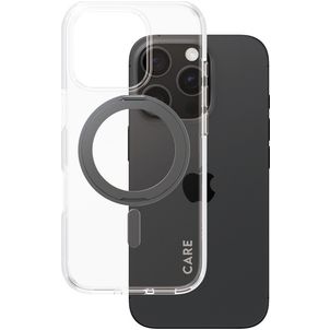 CARE by PanzerGlass Feature Case iPhone 16 Pro MagSafe Hoesje Hardcase Backcover - Transparant / Zwart