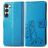 Mobigear Clover Samsung Galaxy A14 Hoesje Bookcase Portemonnee - Blauw