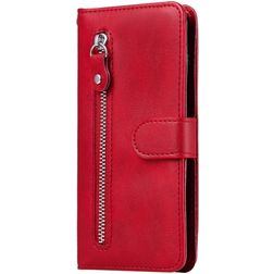 Mobigear Zipper Huawei P Smart (2020) Hoesje Bookcase Portemonnee - Rood