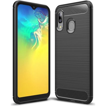 Mobigear Brushed Slim Samsung Galaxy A20e Hoesje Flexibel TPU Backcover - Zwart