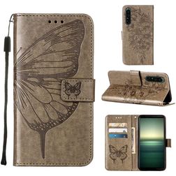 Mobigear Butterfly Sony Xperia 1 IV Hoesje Bookcase Portemonnee - Grijs
