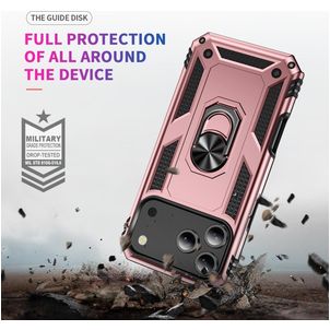 Mobigear Armor Ring iPhone 17 Pro Max Hoesje Hardcase Backcover Shockproof met Ringhouder - Roségoud