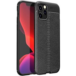 Mobigear Luxury iPhone 12 Pro Hoesje Flexibel TPU Backcover - Zwart