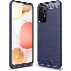 Mobigear Brushed Slim Samsung Galaxy A52 Hoesje Flexibel TPU Backcover - Donkerblauw