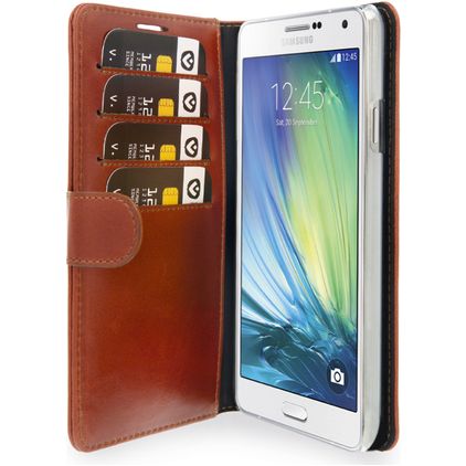 Valenta Classic Samsung Galaxy A7 (2015) Hoesje Echt Leer Bookcase Portemonnee - Luxury Brown