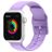 Mobigear Dashed Siliconen Apple Watch Bandje Gespsluiting - 42/41/40/38 mm - Paars