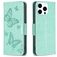 Mobigear Butterfly iPhone 15 Pro Hoesje Bookcase Portemonnee - Groen