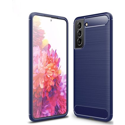 Mobigear Brushed Slim Samsung Galaxy S21 FE Hoesje Flexibel TPU Backcover - Blauw
