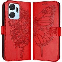 Mobigear Butterfly HONOR X7A Hoesje Bookcase Portemonnee - Rood