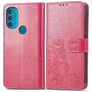 Mobigear Clover Motorola Moto G71 5G Hoesje Bookcase Portemonnee - Magenta
