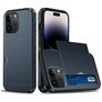 Mobigear Card iPhone 15 Pro Max Hoesje Hardcase Backcover Shockproof met Pasjeshouder - Donkerblauw