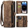 Caseme 008 iPhone 14 Pro Hoesje Uitneembare 2in1 Bookcase Portemonnee - Bruin