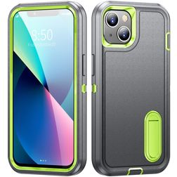 Mobigear Rugged Stand iPhone 14 Plus Hoesje Hardcase Backcover Shockproof met Standaard - Groen