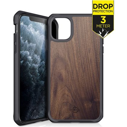 ITSKINS HybridFusion iPhone 11 Pro Max Hoesje Hardcase Backcover Shockproof - Dark Wood
