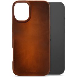 Mobilize Premium iPhone 16 Plus MagSafe Hoesje Echt Leer Backcover - Burned Cognac