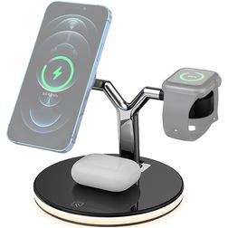 Mobigear LumiStation Mag 3in1 MagSafe Oplaadstation voor iPhone / AirPods en Apple Watch - Zwart