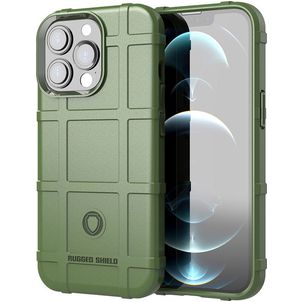 Mobigear Rugged Shield iPhone 13 Pro Max Hoesje Flexibel TPU Backcover Shockproof - Groen