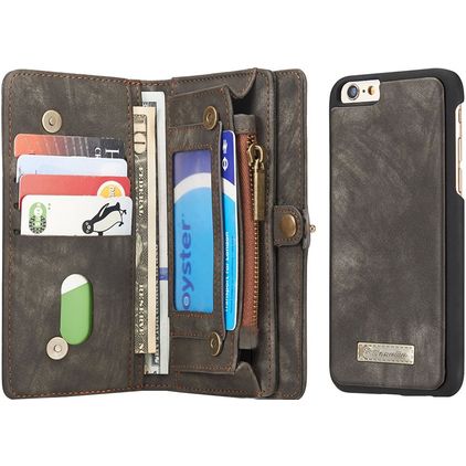 Caseme 008 iPhone 6s Hoesje Uitneembare 2in1 Bookcase Portemonnee - Zwart