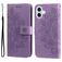 Mobigear Flowers iPhone 17 Hoesje Bookcase Portemonnee - Paars