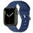 Mobigear Bumpy Siliconen Apple Watch Bandje Gespsluiting - 42/41/40/38 mm - Donkerblauw