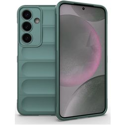 Mobigear Bumpy Samsung Galaxy S25 Plus Hoesje Flexibel TPU Backcover - Groen