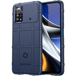 Mobigear Rugged Shield POCO X4 Pro 5G Hoesje Flexibel TPU Backcover Shockproof - Blauw